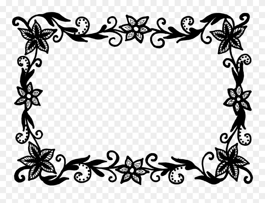 Rectangle Flower Frame Vector Clipart