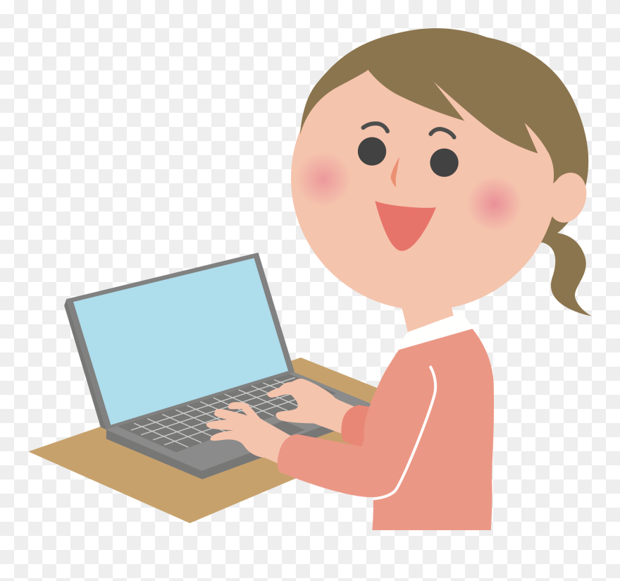 Transparent Old Computer Png - Girl Computer Clipart