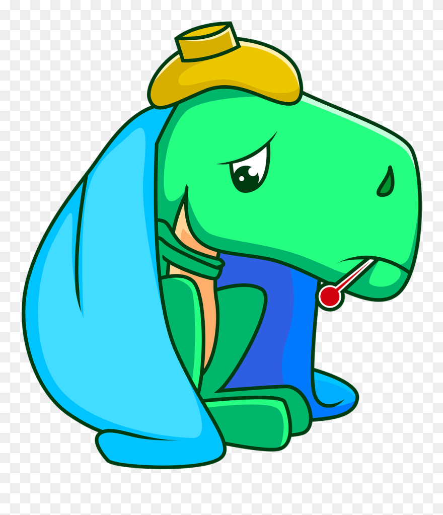 Sick Dinosaur Clipart