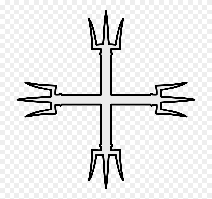 Coa Illustration Cross Trident - Cross Clipart
