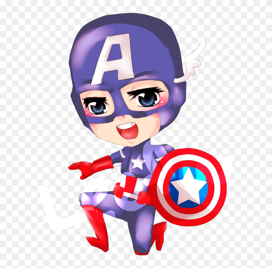 Captain America Clipart Girl - Marvel Captain America Anime - Png Download