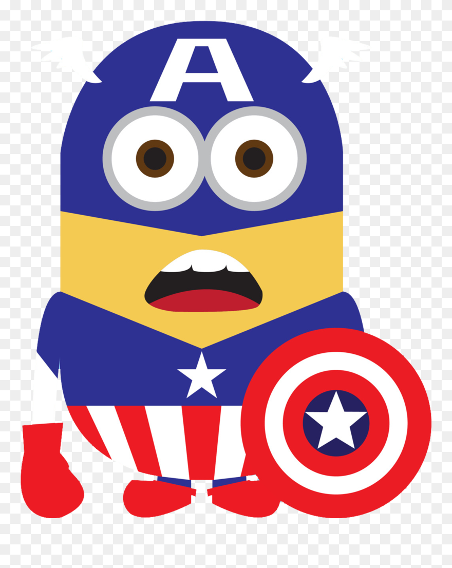 Minion Captain America - Minion Superheroe Clipart