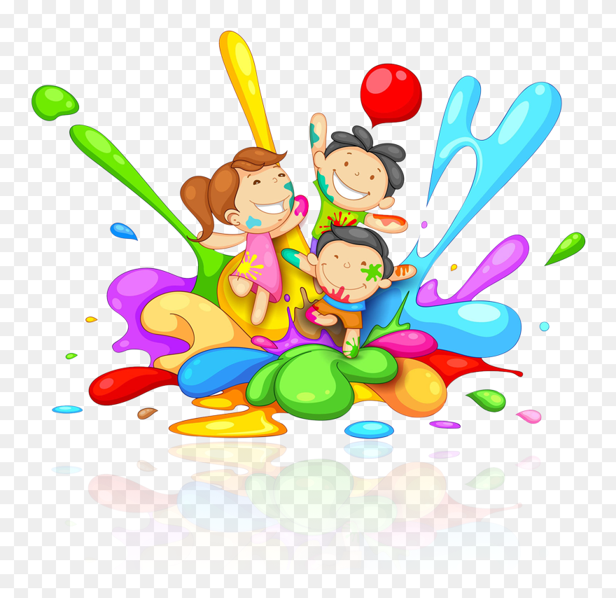 Kids Holi Png Clipart