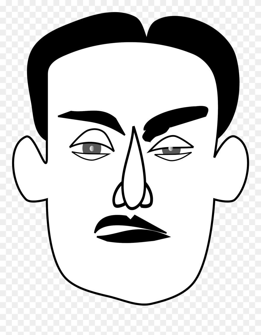 Transparent Thomas Edison Clipart - Man's Face Clipart Black And White - Png Download