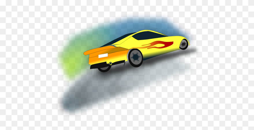 Yellow Rally Car - Rajdówka Rysunek Clipart