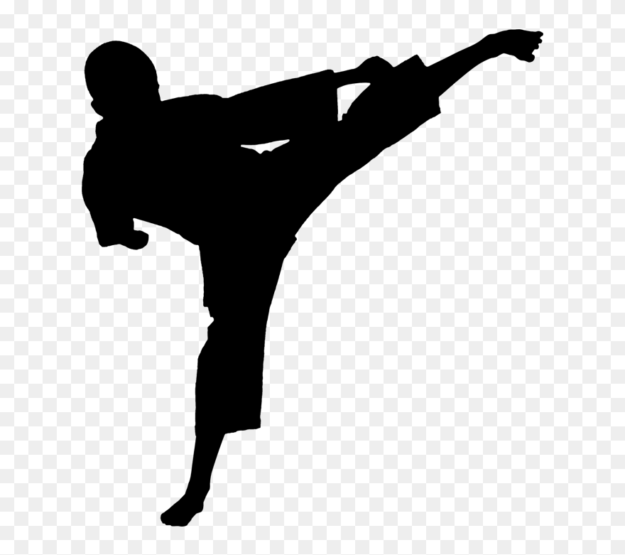 Black & White - Transparent Transparent Background Karate Clipart - Png Download