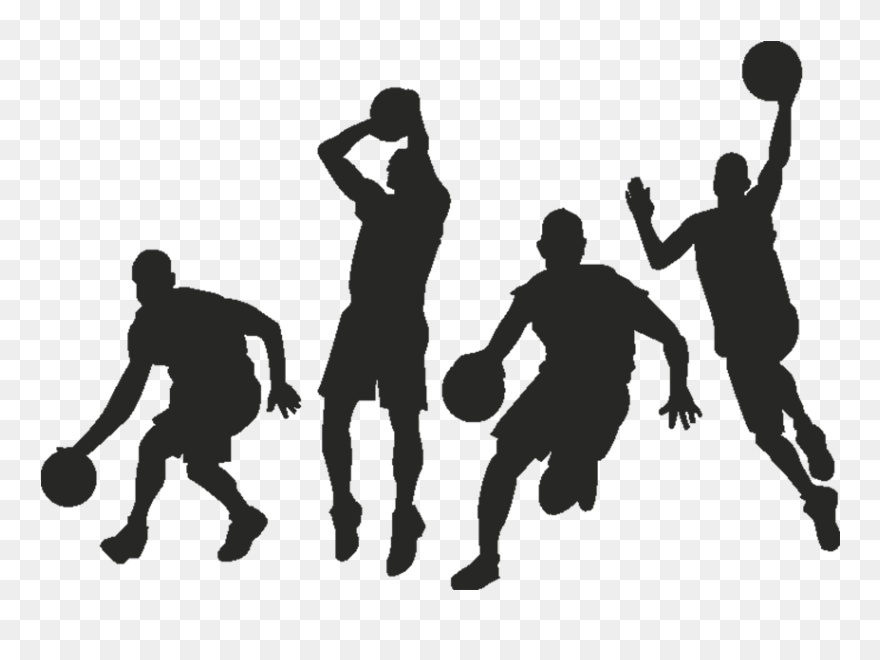 Clipart Basketball Team Black And White Picture Free - Basketball Player Clipart Black And White - Png Download