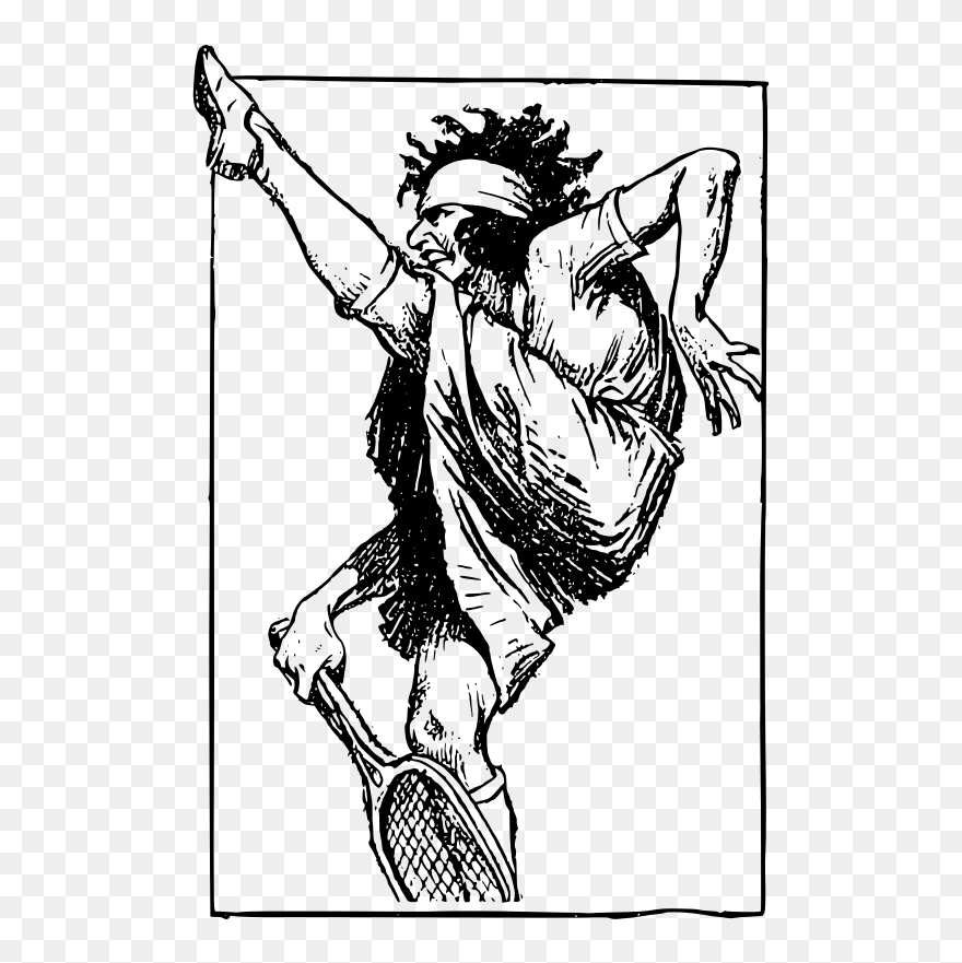 Crazy Tennis Lady - Clip Art - Png Download