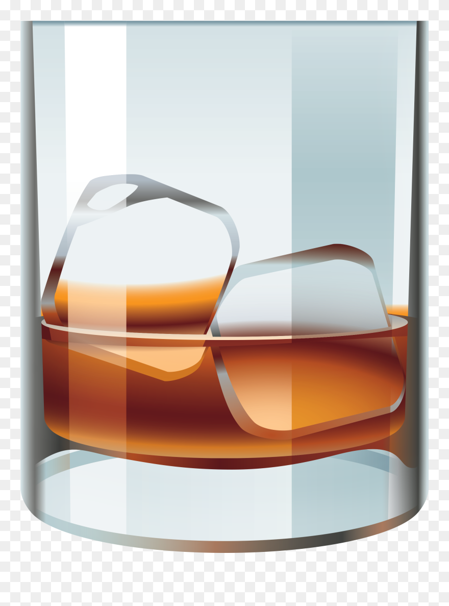 Glass With Whiskey And Ice Png Vector Clipart - Vector Whisky Glass Png Transparent Png