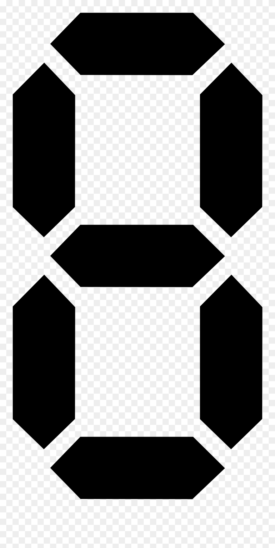 Digital Numbers Png - 7 Segment Display Zero Clipart