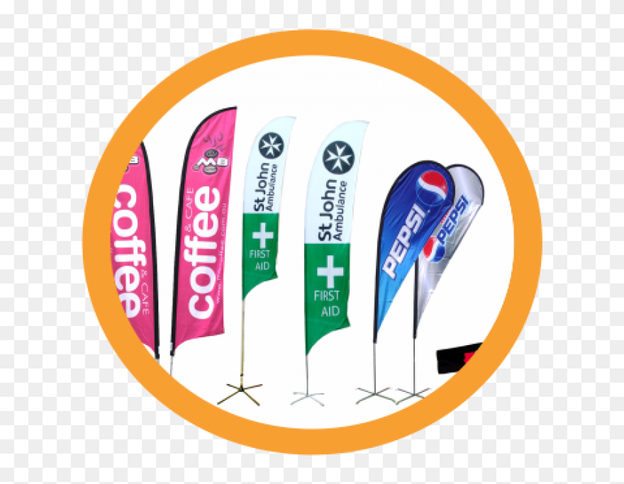 Flag & Tear Drops - Banners & Flags Clipart