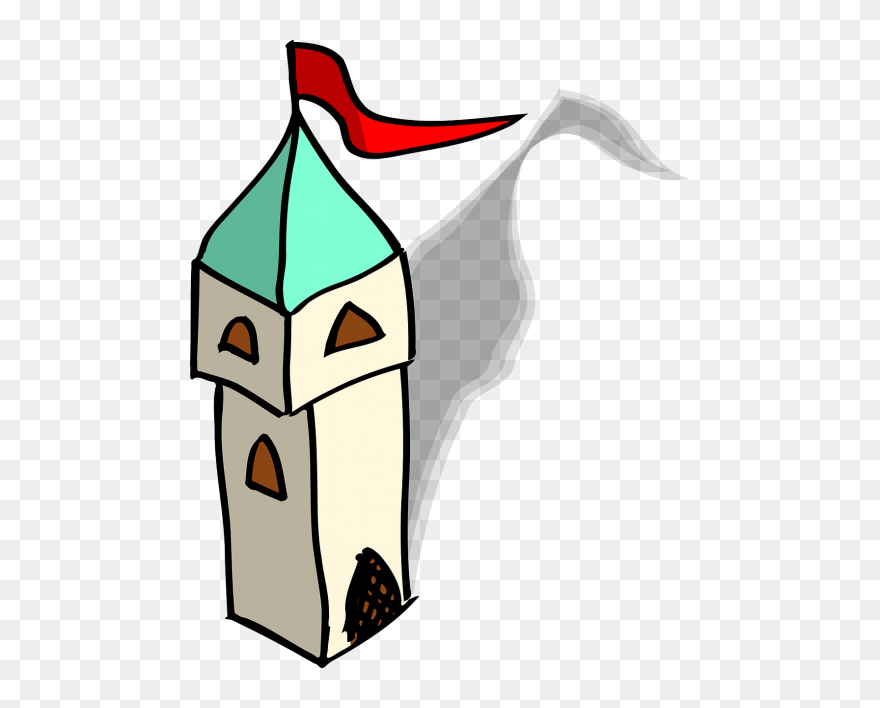 Castle Flaf Flying - Tower Clip Art - Png Download