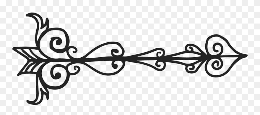 Transparent Curly Arrow Clipart - Ornate Arrow Clipart - Png Download
