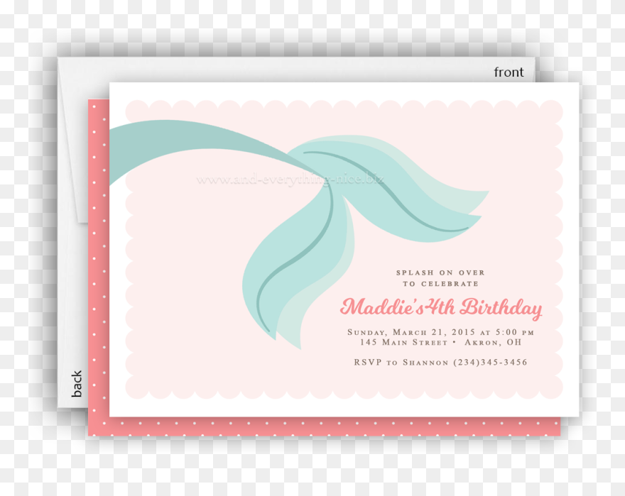 Mermaid Tail Party Invitation • Baby Shower Birthday - Milkshake Clipart