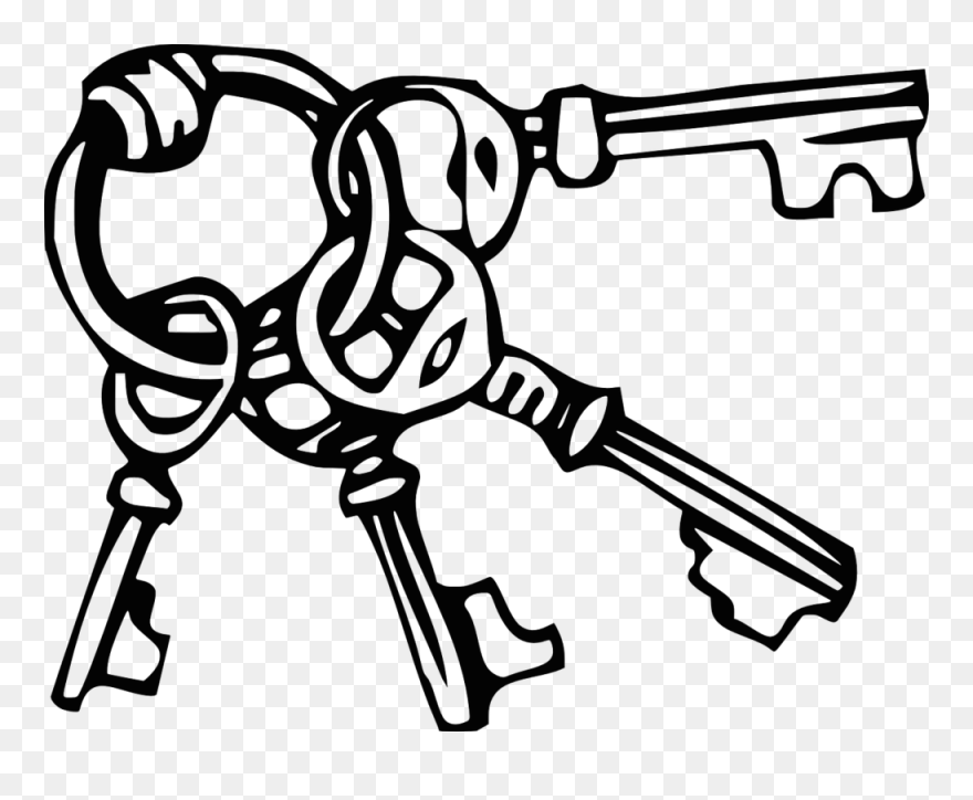 Keys-24282 1280 - Keys Black And White Clipart - Png Download