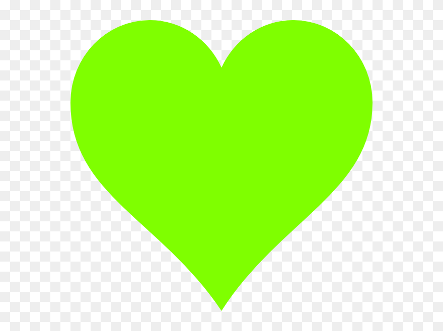 Lime Green Heart Clip Art At Clker - Big Green Love Heart - Png Download