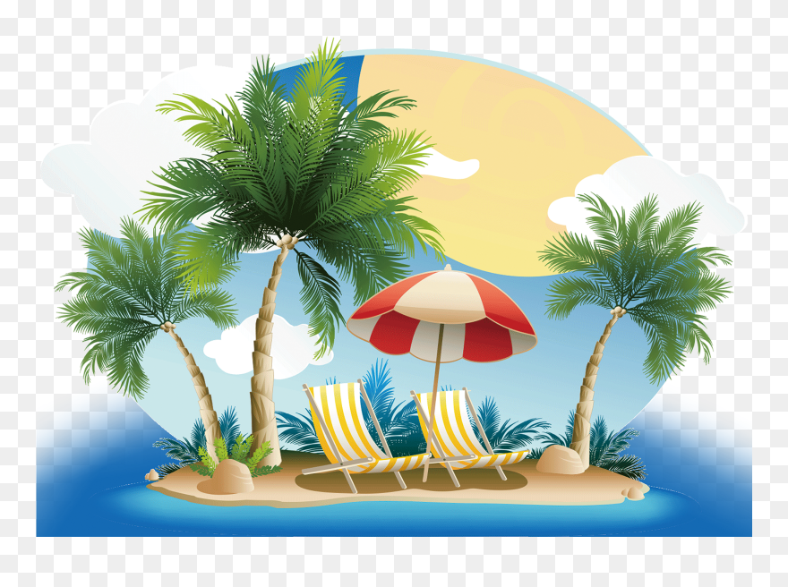 Palm Tree Png Beach Clipart