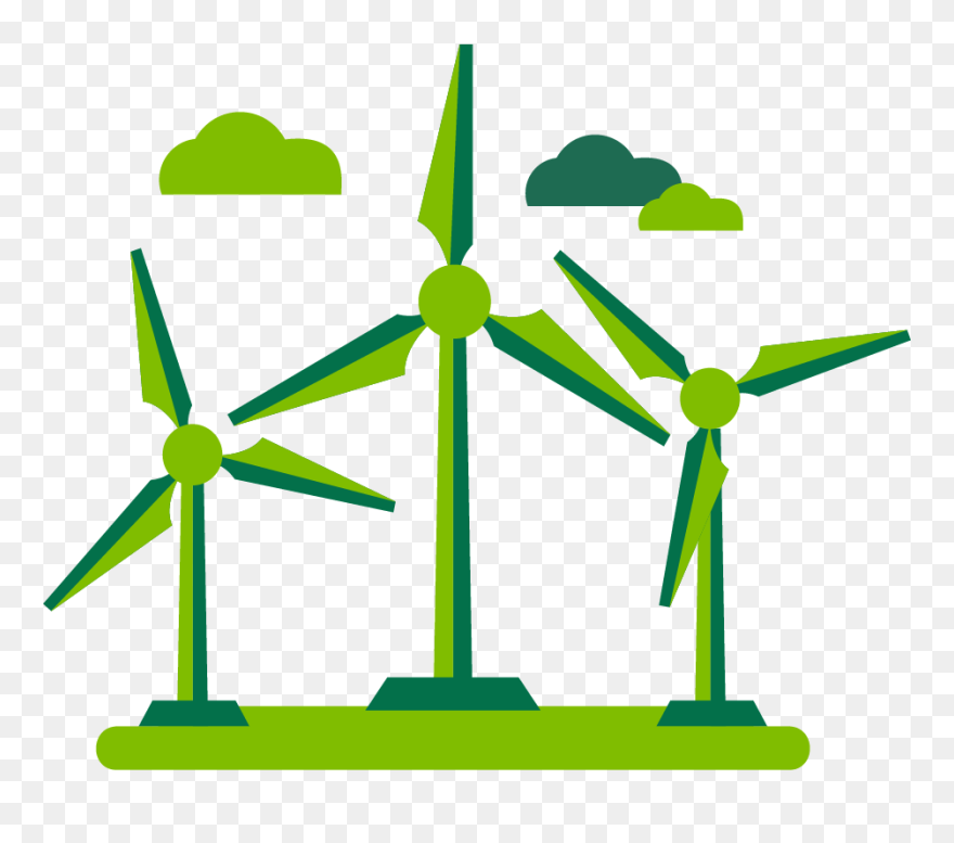 Graphic Of Three Wind Turbines - Clip Art Wind Mill - Png Download