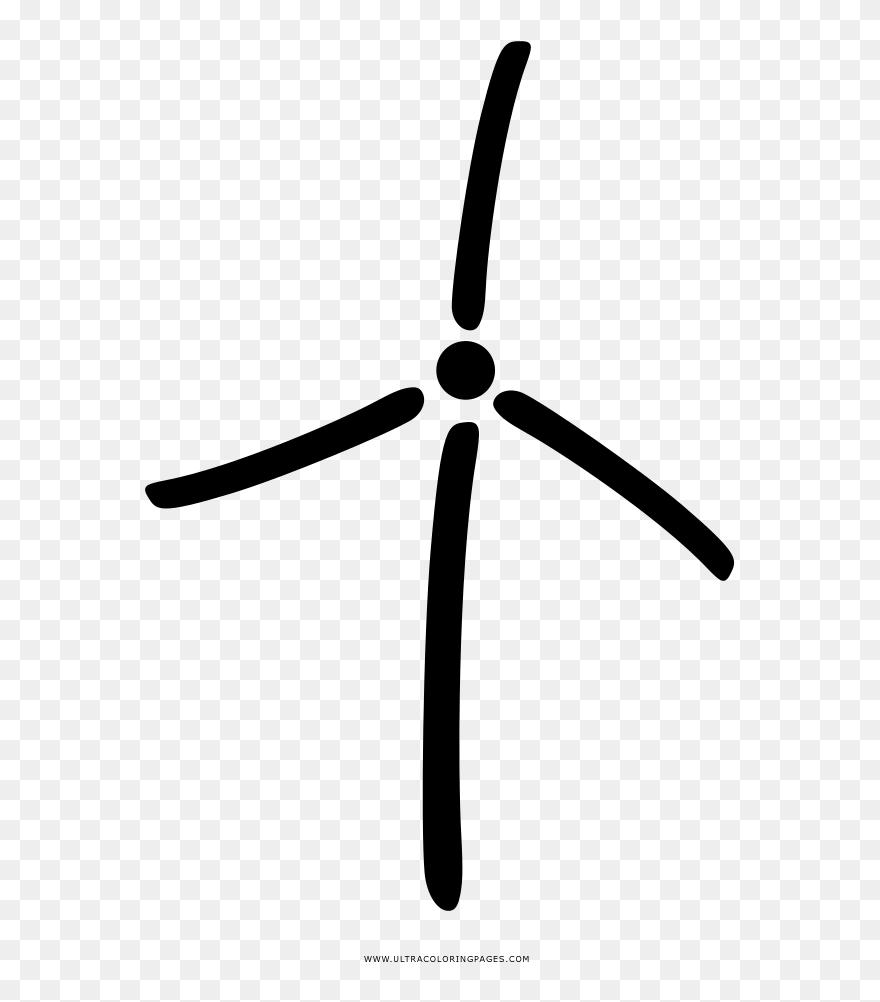 Wind Turbine Coloring Page - Windmill Clipart