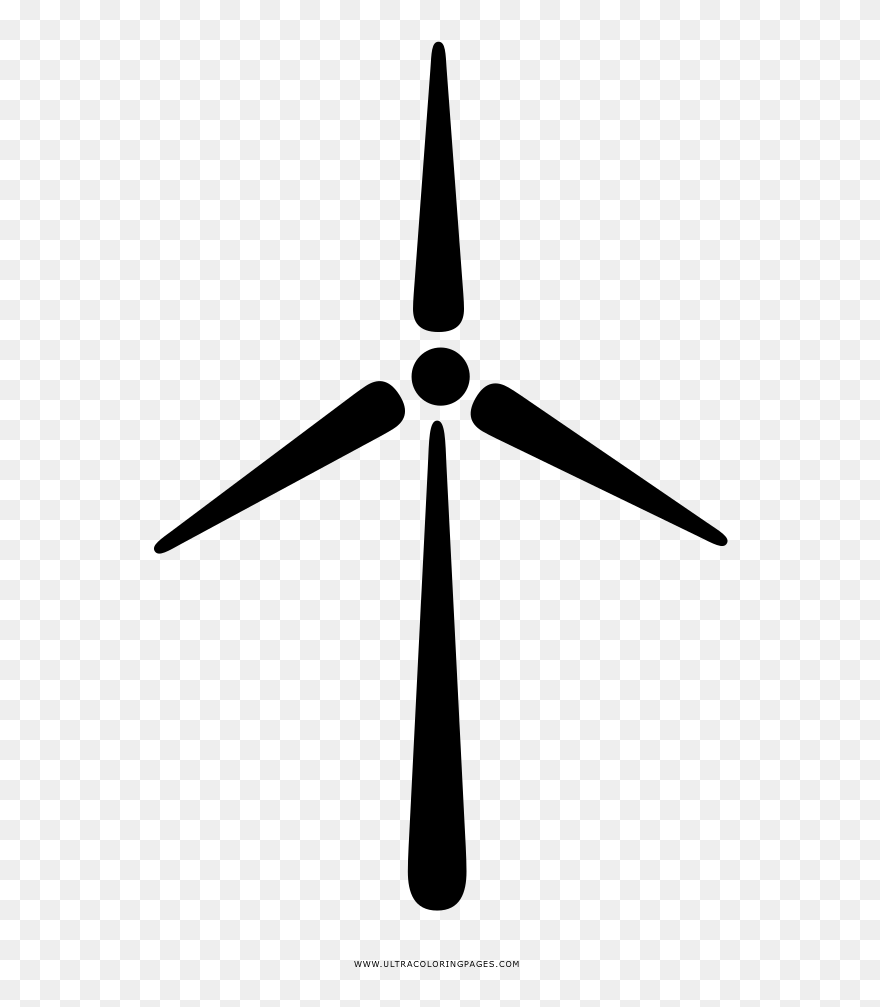 Wind Turbine Coloring Page - Wind Turbine Clipart No Background - Png Download