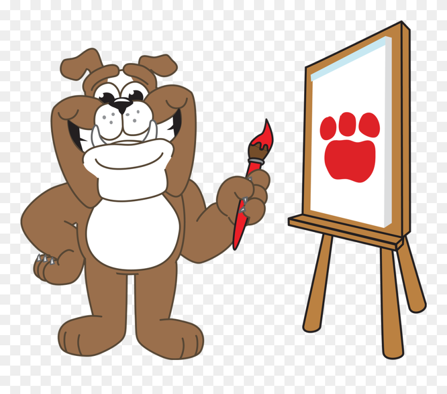 Bulldog Painting - Lion Painting A Picture Clipart - Png Download