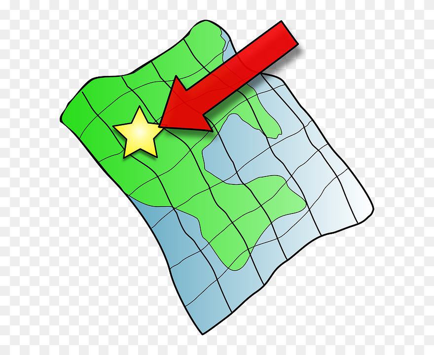 Maps Clipart Map Grid - Arrow On A Map - Png Download