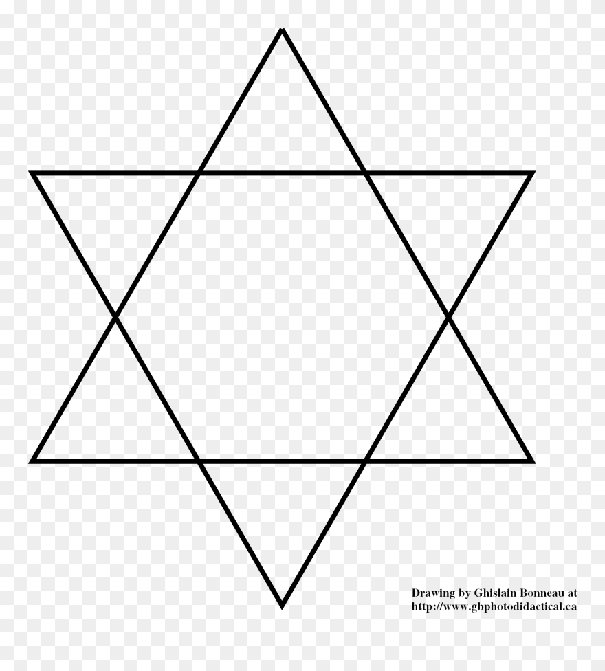 David Star And Circle Clipart Clipart Transparent Library - Star Of David Drawing Easy - Png Download