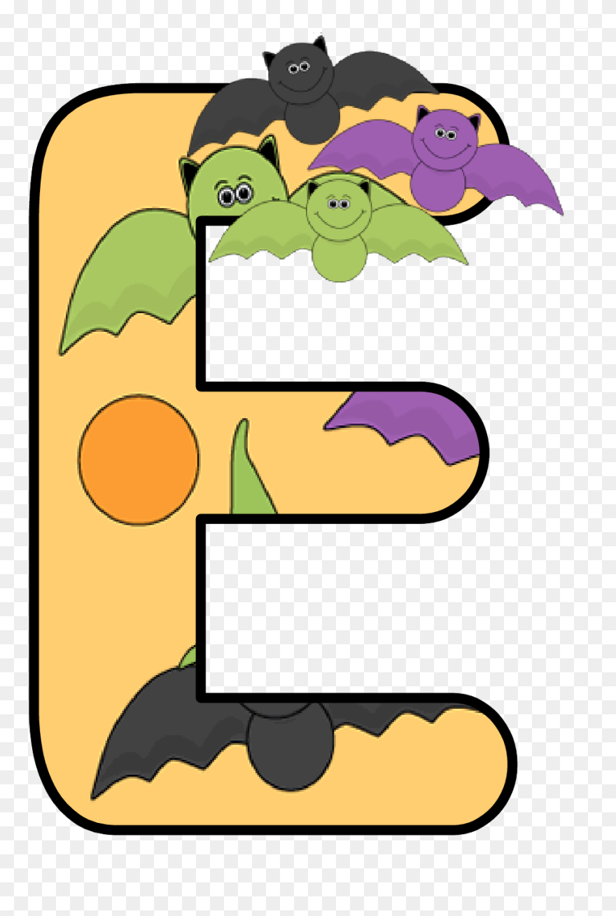Letters Clipart Halloween - Alfabeto Murcielago - Png Download