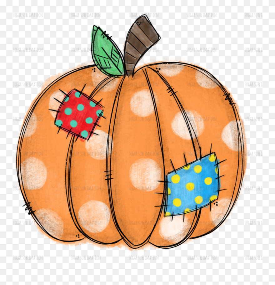 Patchwork Pumpkin Clipart