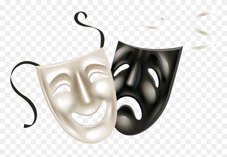 Theatre Mask Drama Clip Art - Transparent Drama Mask Png