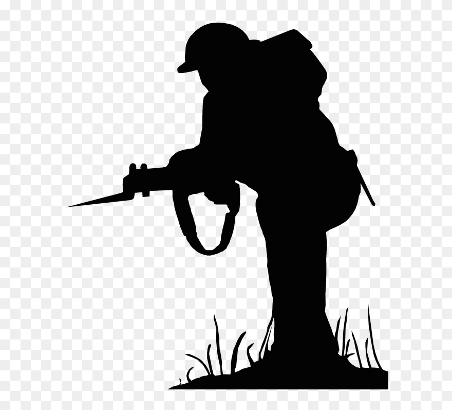 Silhouette Soldier War Military - War Illustration Png Clipart
