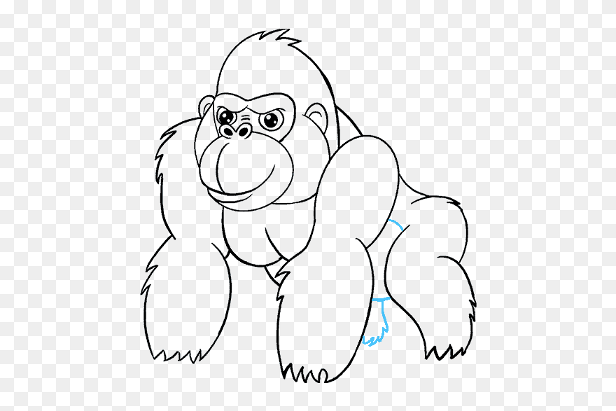 How To Draw A Cartoon Gorilla - Gorilla Drawing Clipart