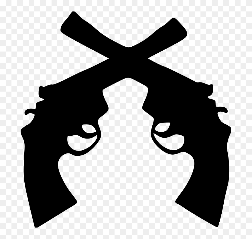 Transparent Rifle Clipart Black And White - Crossed Guns Clipart - Png Download