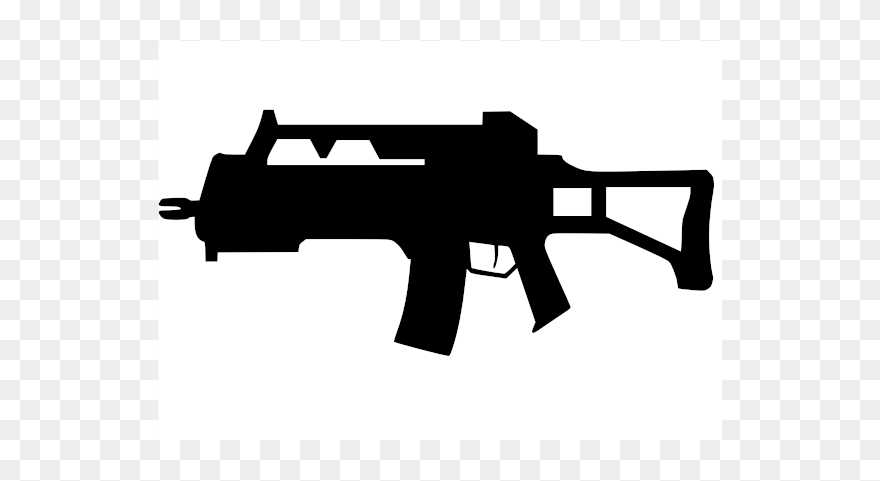 Assault Rifle Silhouette Vector Image - Weapon Clipart - Png Download