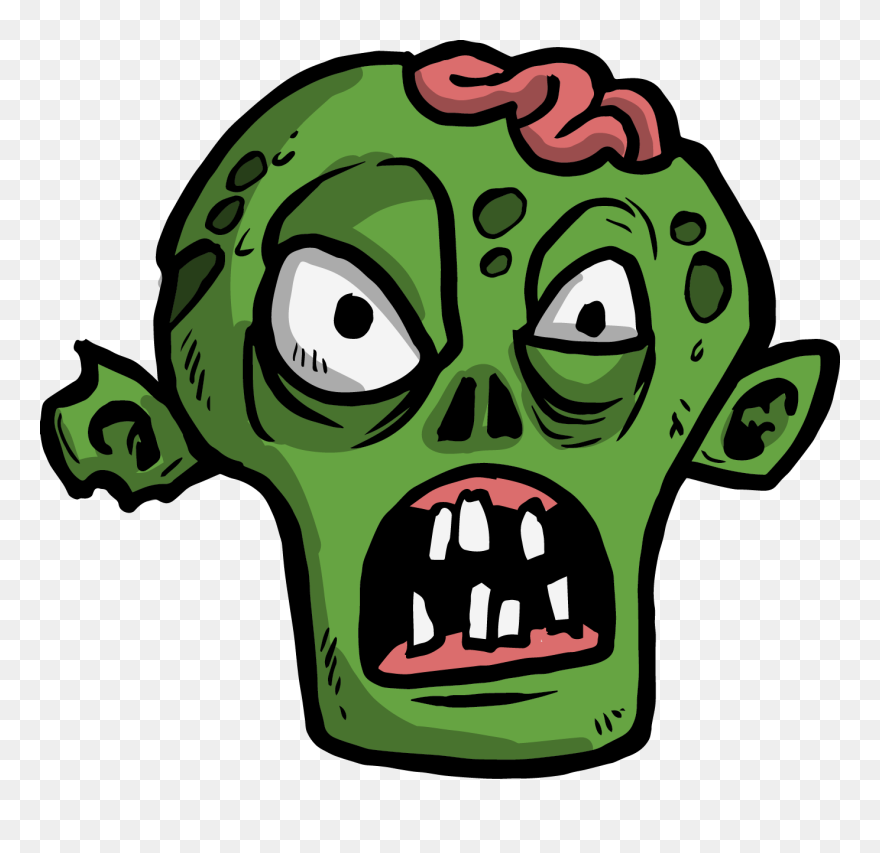 The Zombie Angry - Zombie Face Cartoon Png Clipart