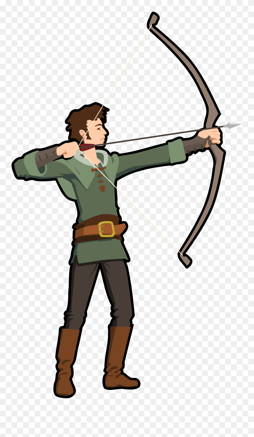 Shooter Clipart Arrow - Hunter With Bow And Arrow Clipart - Png Download