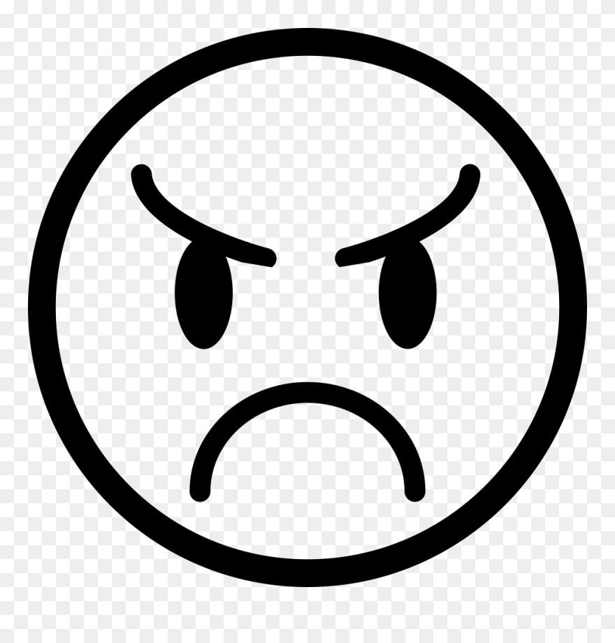 Transparent Angry Face Png - Angry Face Clipart Black And White