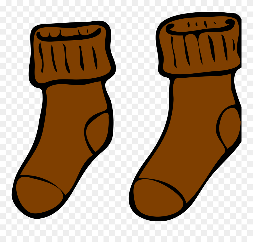 Brown Sock Png Clip Art - Socks Clipart Transparent Png
