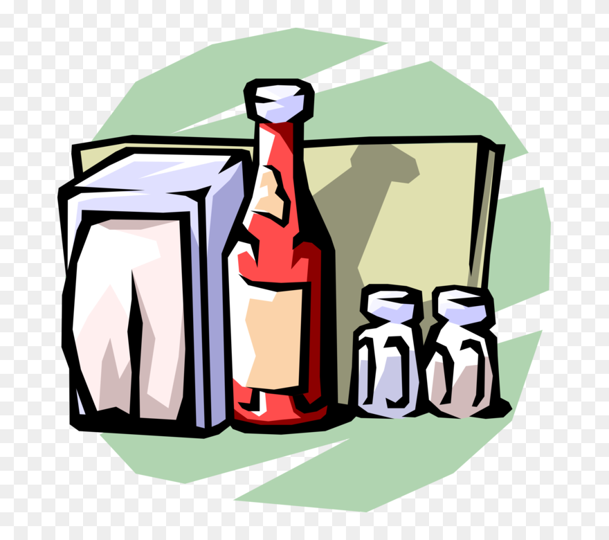Restaurant Menu Condiments With - Restaurant Condiments Png Clipart