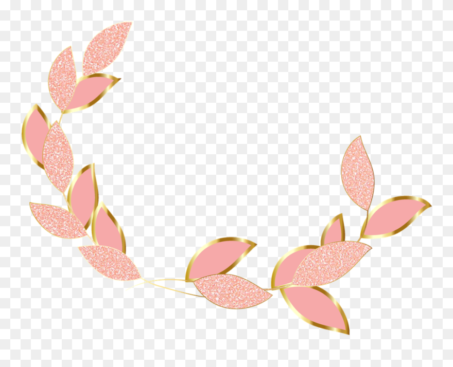 #wreath #leaf #crown #circle #rosegold #glitter #gold - Vector Graphics Clipart