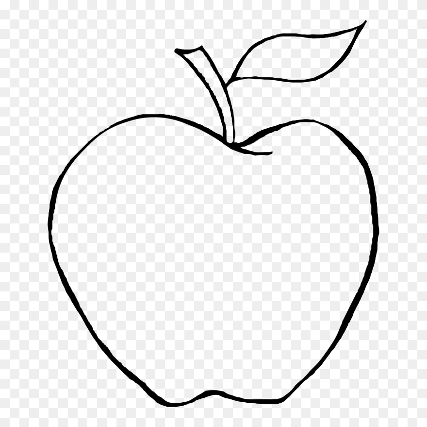 Black And White Apple Drawing School Clipart