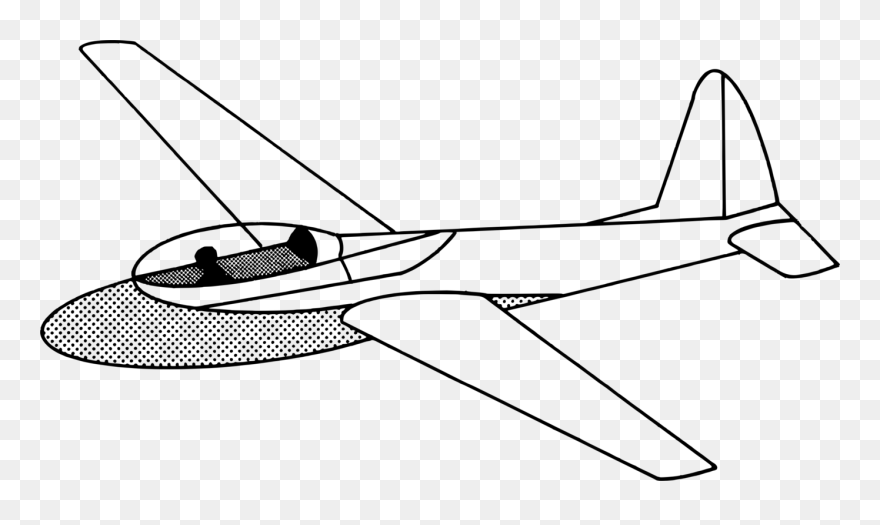 Airplane Glider Drawing Line Art Computer Icons Cc0 - Glider Clipart Black And White - Png Download