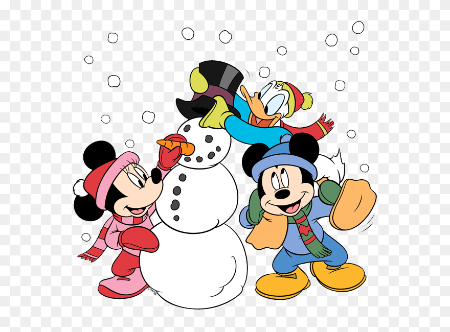 Snowman Clipart Mickey Mouse, Picture - Disney Characters Christmas Clip Art - Png Download