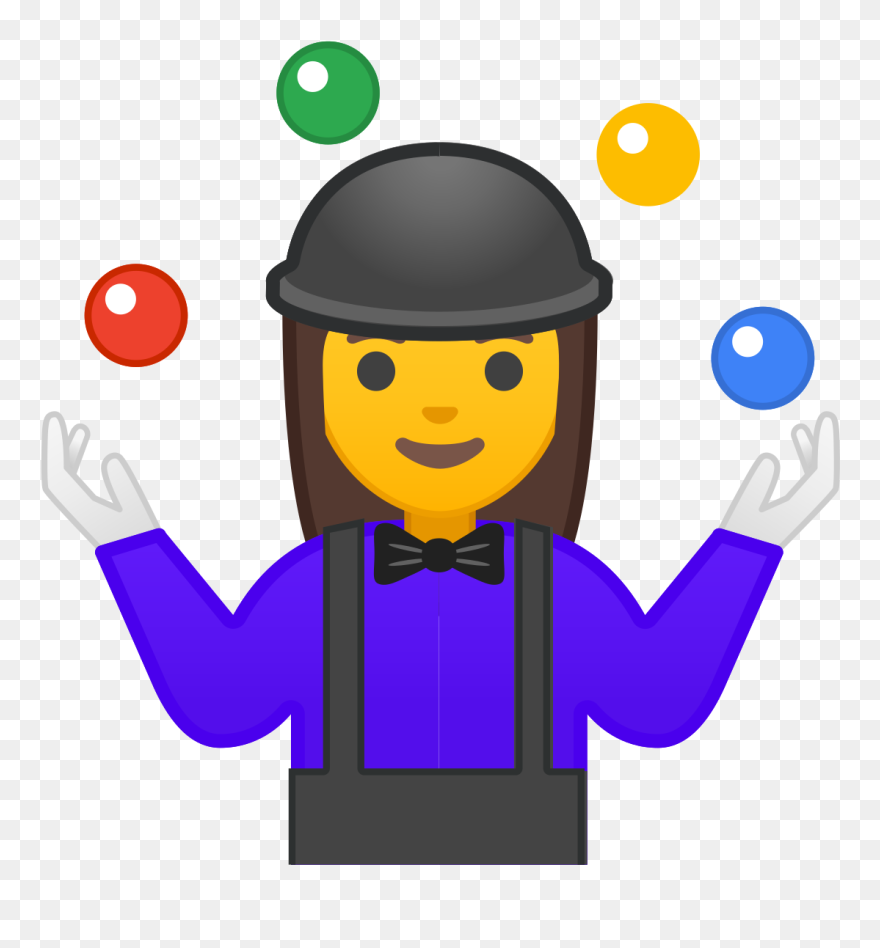 Woman Juggling Emoticon Clipart