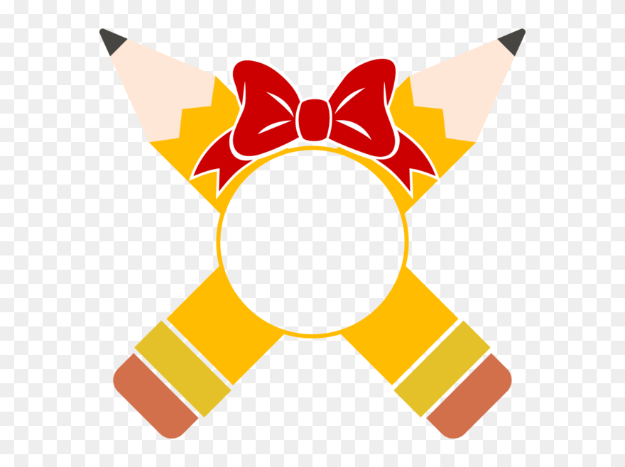 Cross Pencil Monogram With Bow - Project Management Clipart