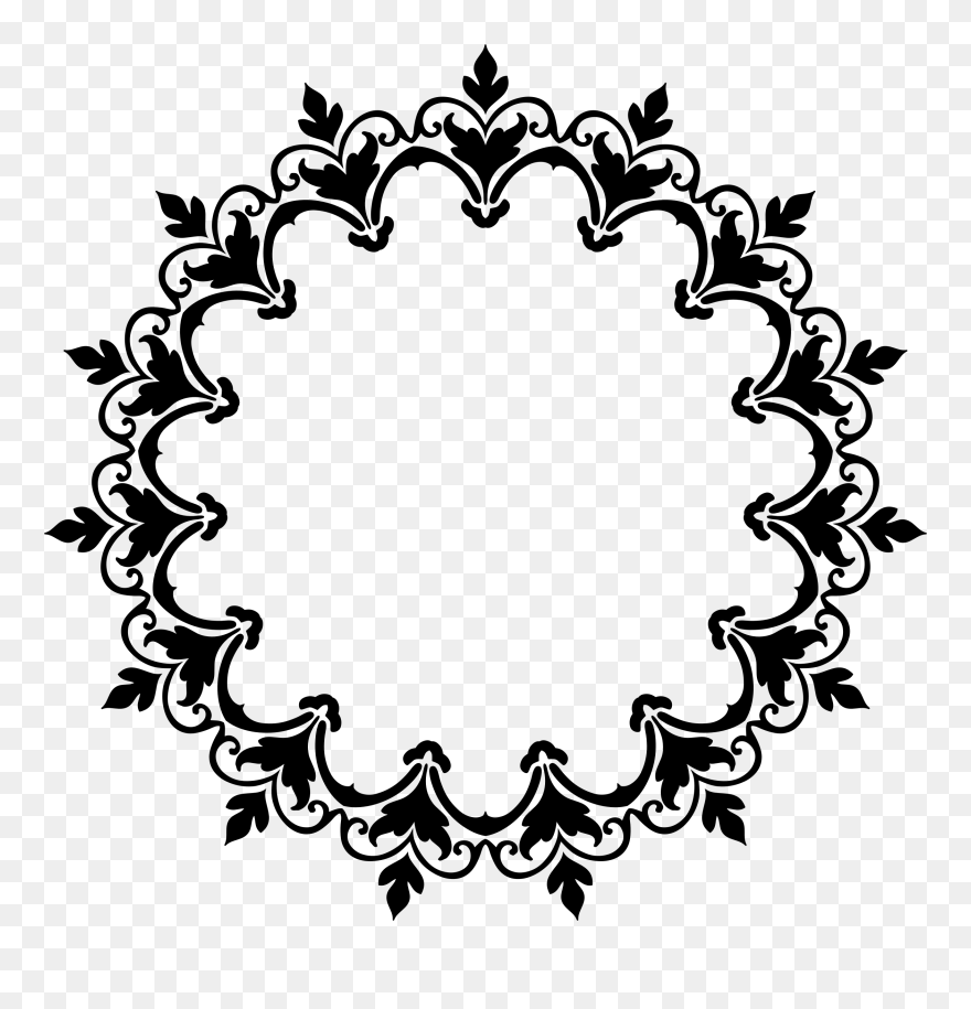 Circle Frame Damask Clipart Picture Freeuse Stock Damask - Png Download