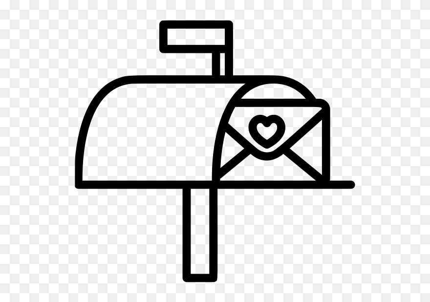 Mailbox Email Icon - Mailbox Clipart Black And White - Png Download