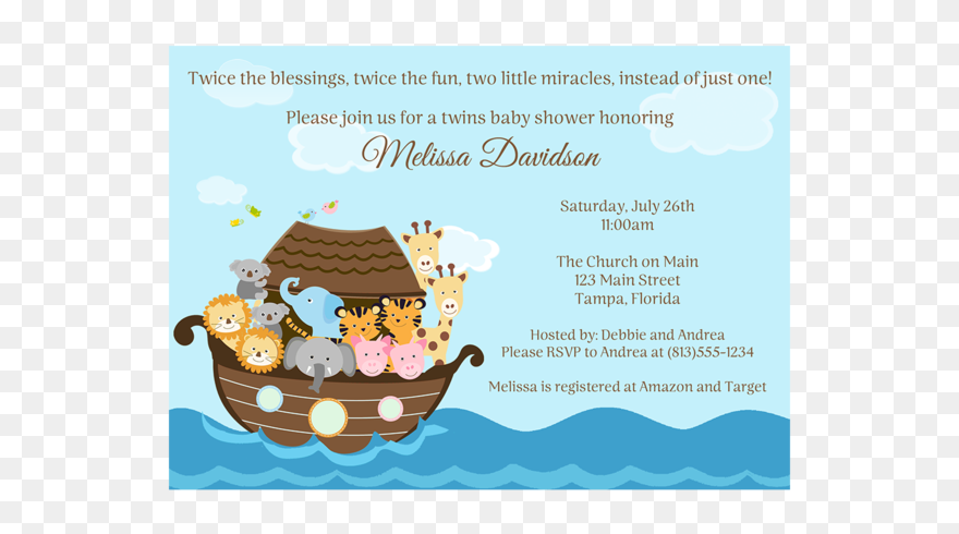Boy Noahs Ark Baby Shower Clipart