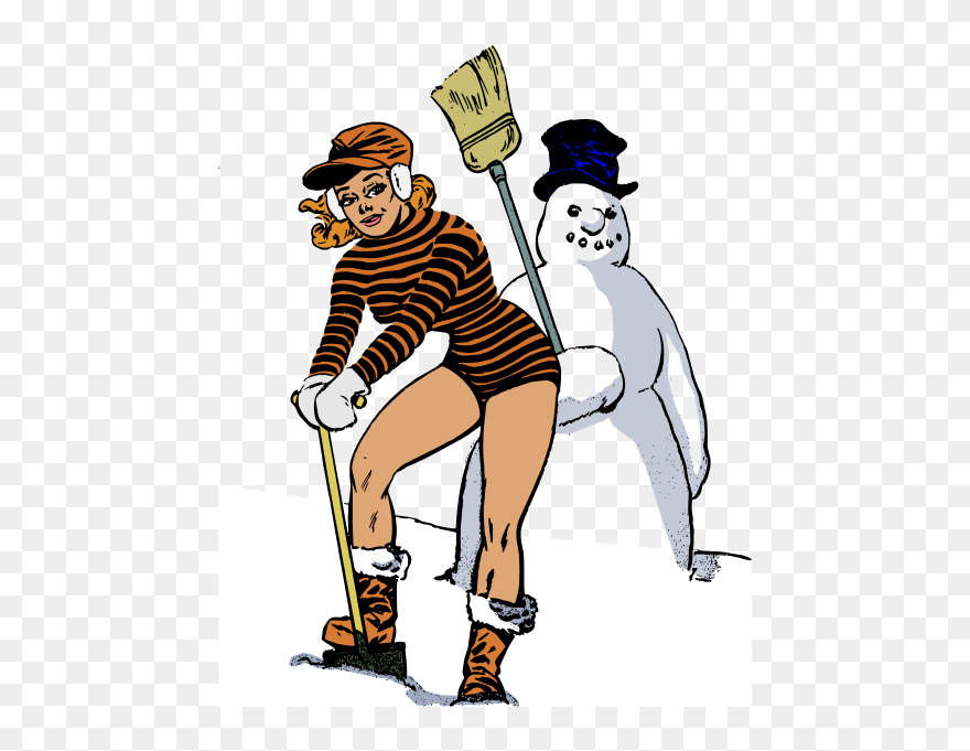 Making A Snowman - Clip Art - Png Download