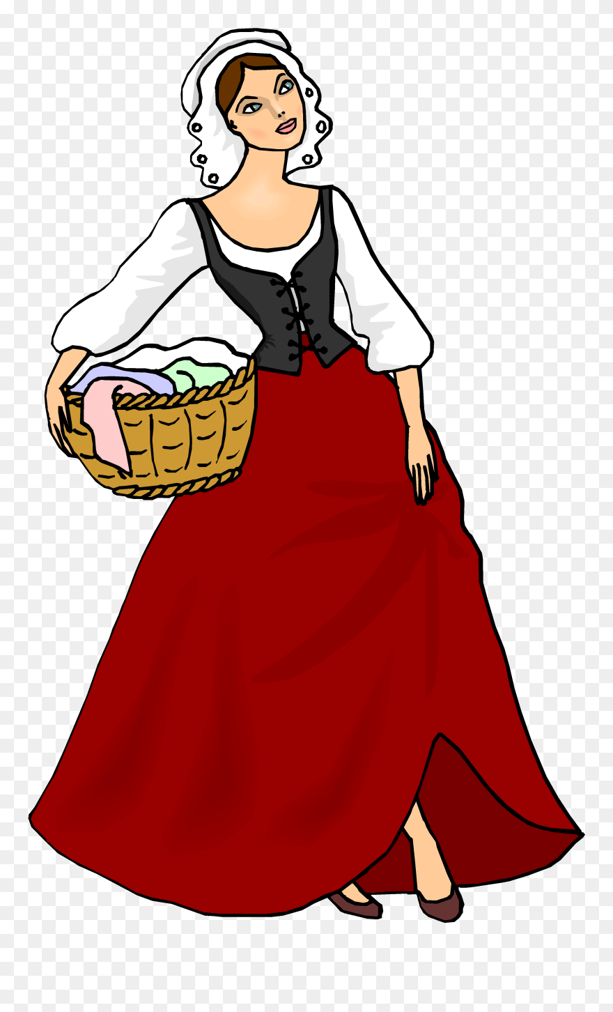 Medieval Peasant Woman Cartoon Clipart